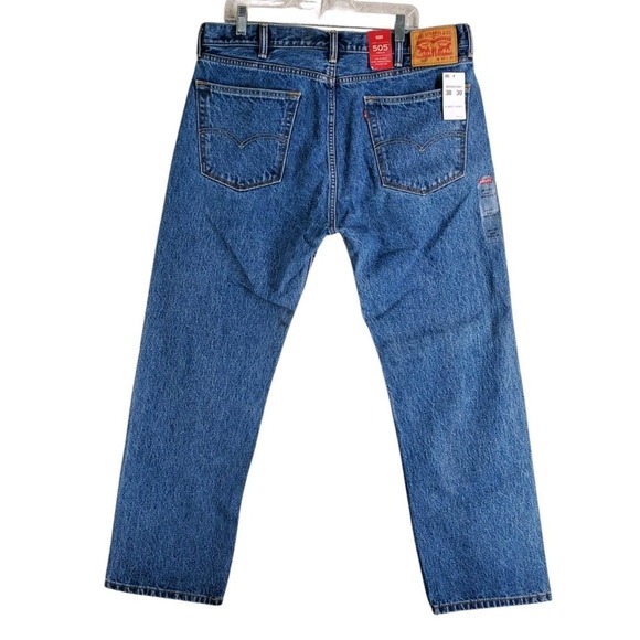 Levis 505 Blue Jeans Mens 38x30 Regular Fit Straight Leg Hi Rise NWT - Picture 13 of 13